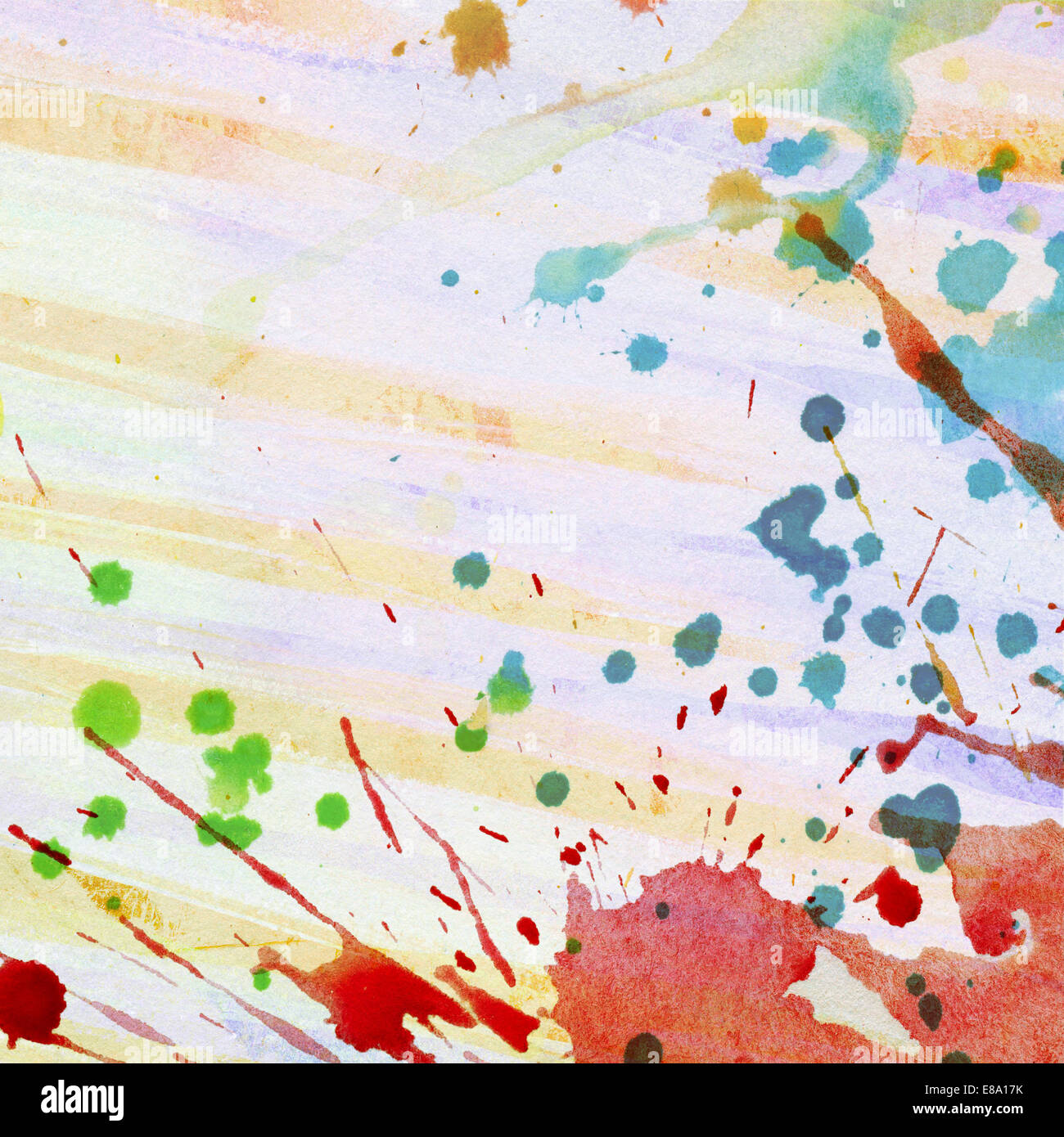 Abstrakt bunt gemalte Aquarell Splash und Fleck Stockfoto