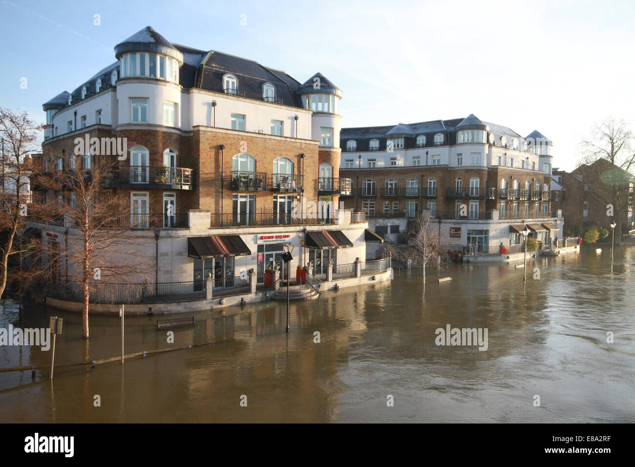 Staines Upon Thames Überschwemmungen 2014 Stockfoto