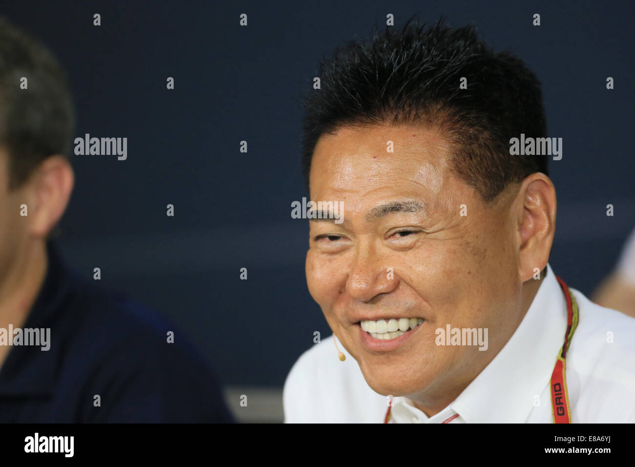 Suzuka, Japan. 3. Oktober 2014. Grand Prix von Japan. Honda-Leiter der Motorsport, Yasuhisa Arai während freitags Pressekonferenz Credit: Action Plus Sport/Alamy Live News Stockfoto