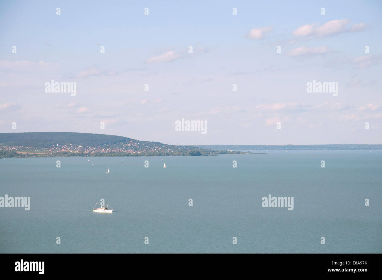 Blick auf den Balaton von Tihany, Ungarn Stockfoto