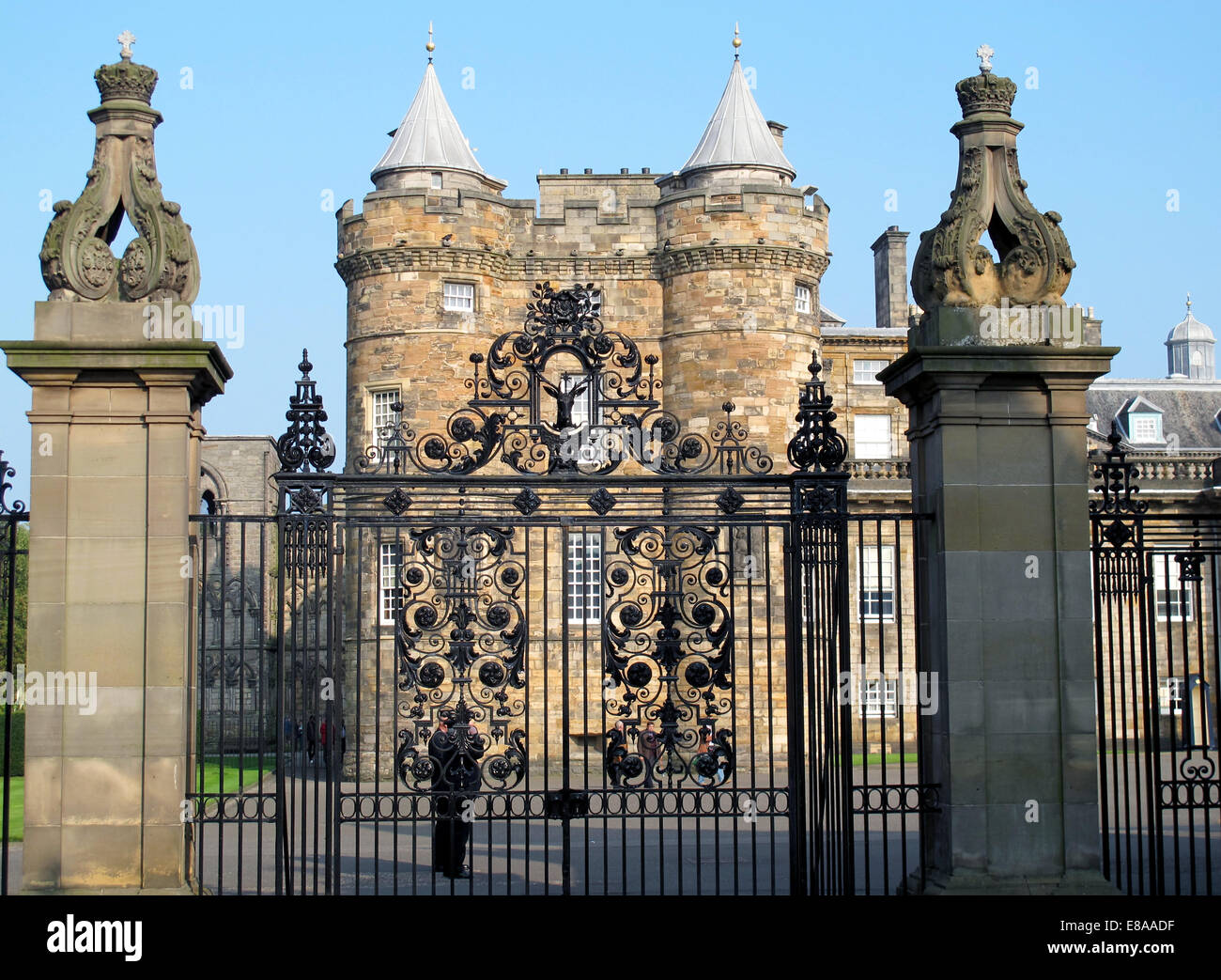 Holyrood Palace in Edinburgh, Schottland, 21. September 2014. Das Schloss ist die offizielle Residenz der britischen Königin in Schottland. Foto: Kathrin Deckart/Dpa - NO WIRE SERVICE   Stockfoto