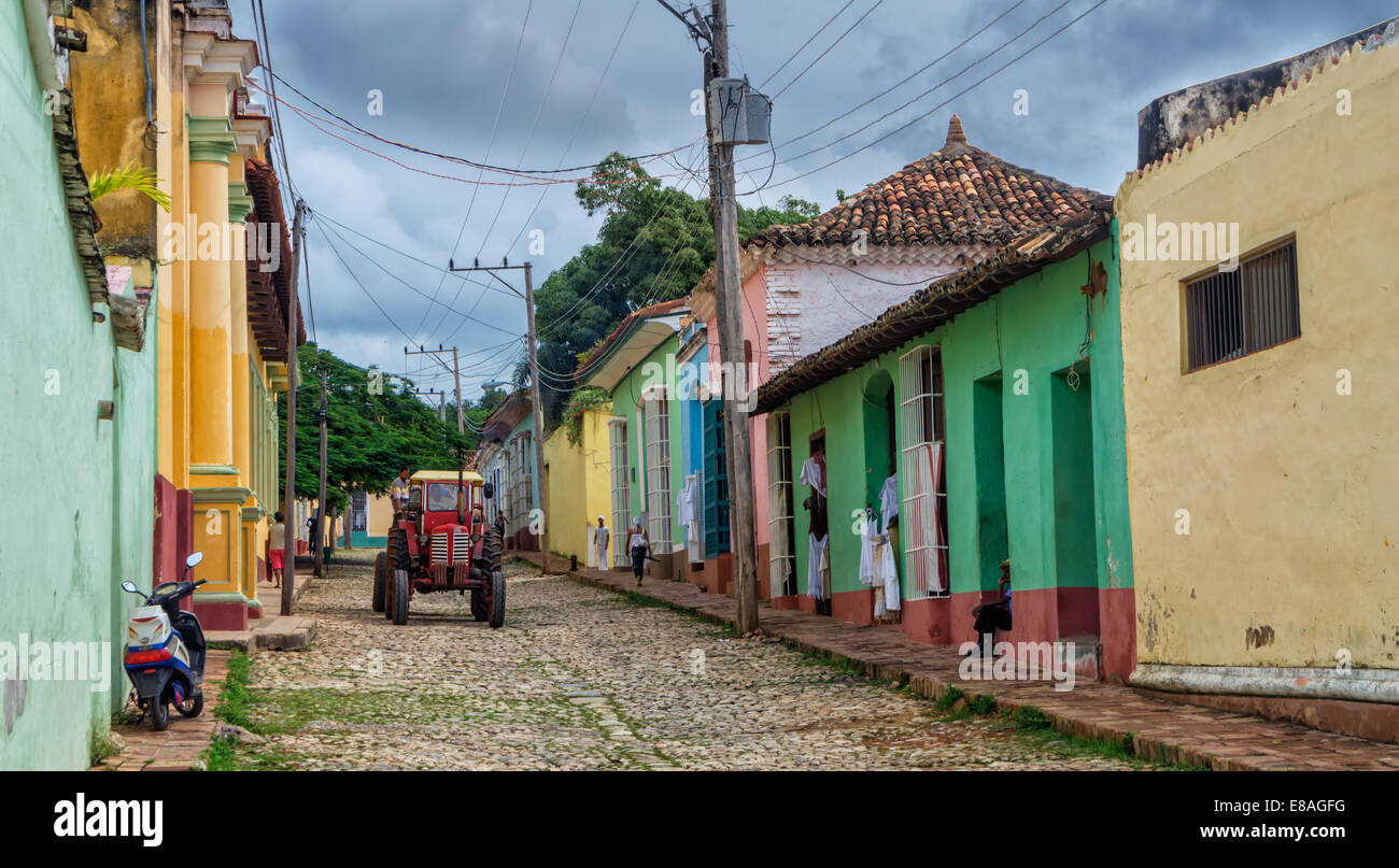 Blick auf Trinidad Street in Kuba, einer der UNESCO-Welterbestätten Stockfoto