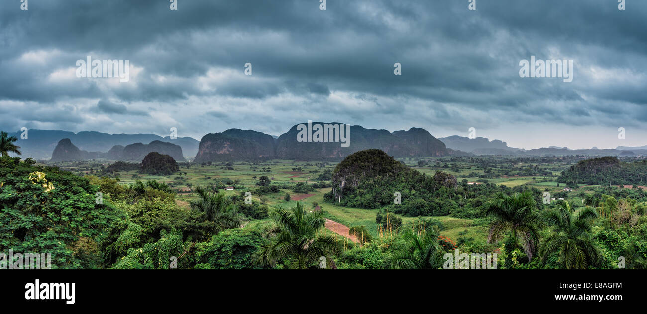Das schöne Tal von Vinales in Kuba. Auf der Liste des UNESCO-Welterbes Stockfoto