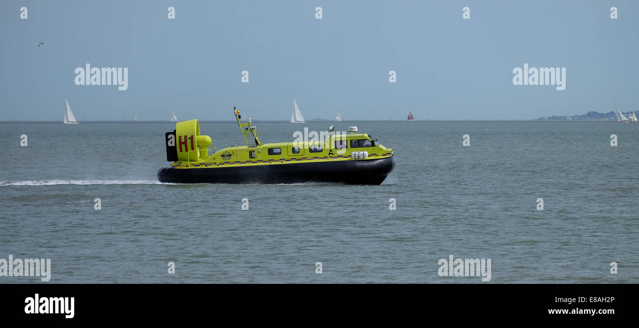 Auckland Airport marine Notfall Hovercraft Tests in Southampton Water England Stockfoto