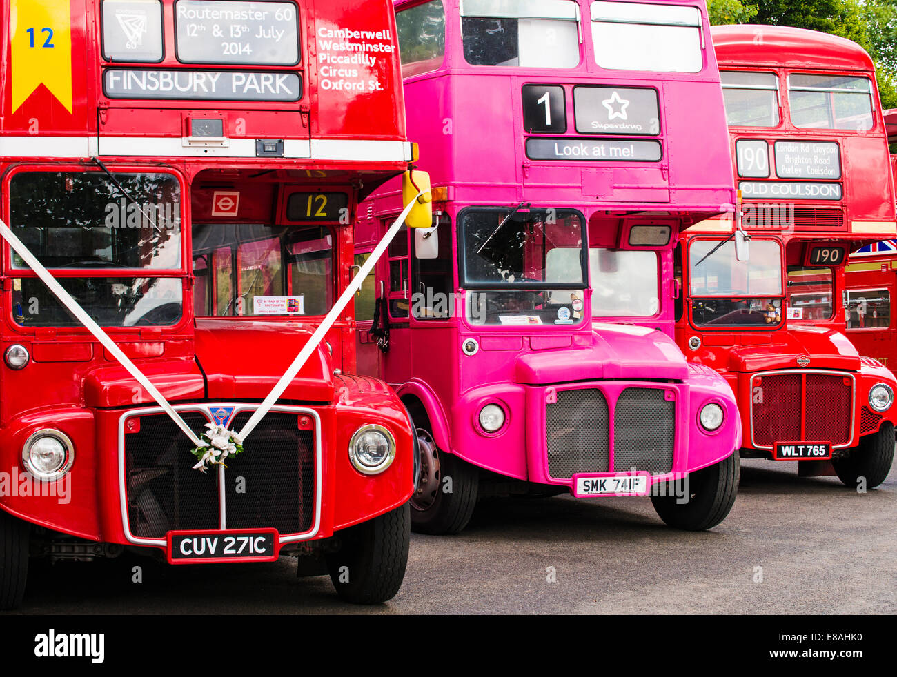 Legendäre Routemaster auf ihren 60. Geburtstag, Finsbury Park, London, UK Stockfoto