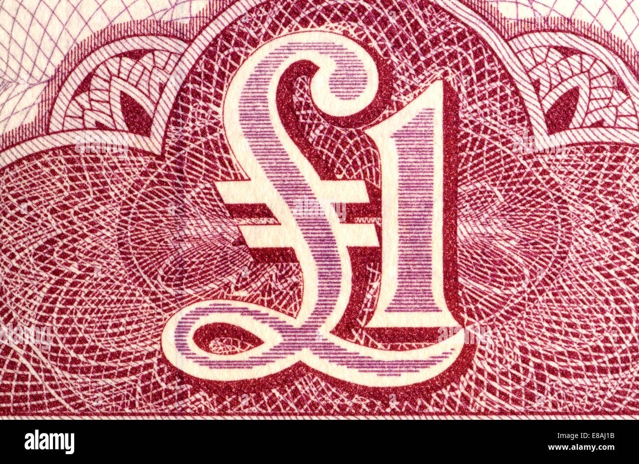 Detail aus einer britischen Streitkräfte £1 Banknote / Gutscheine Stockfoto