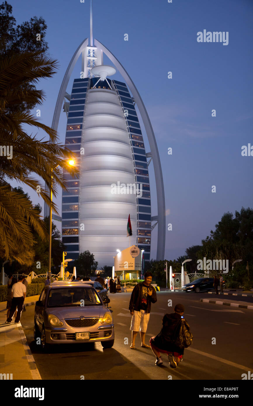 Burj Al Arab Hotel in Dubai. Stockfoto