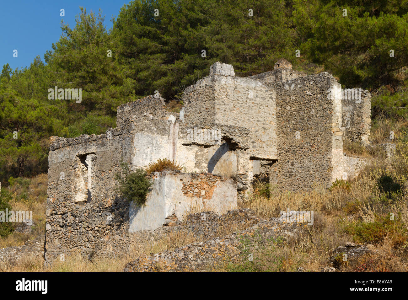 Hausruine aus Kayakoy, Fethiye Stockfoto