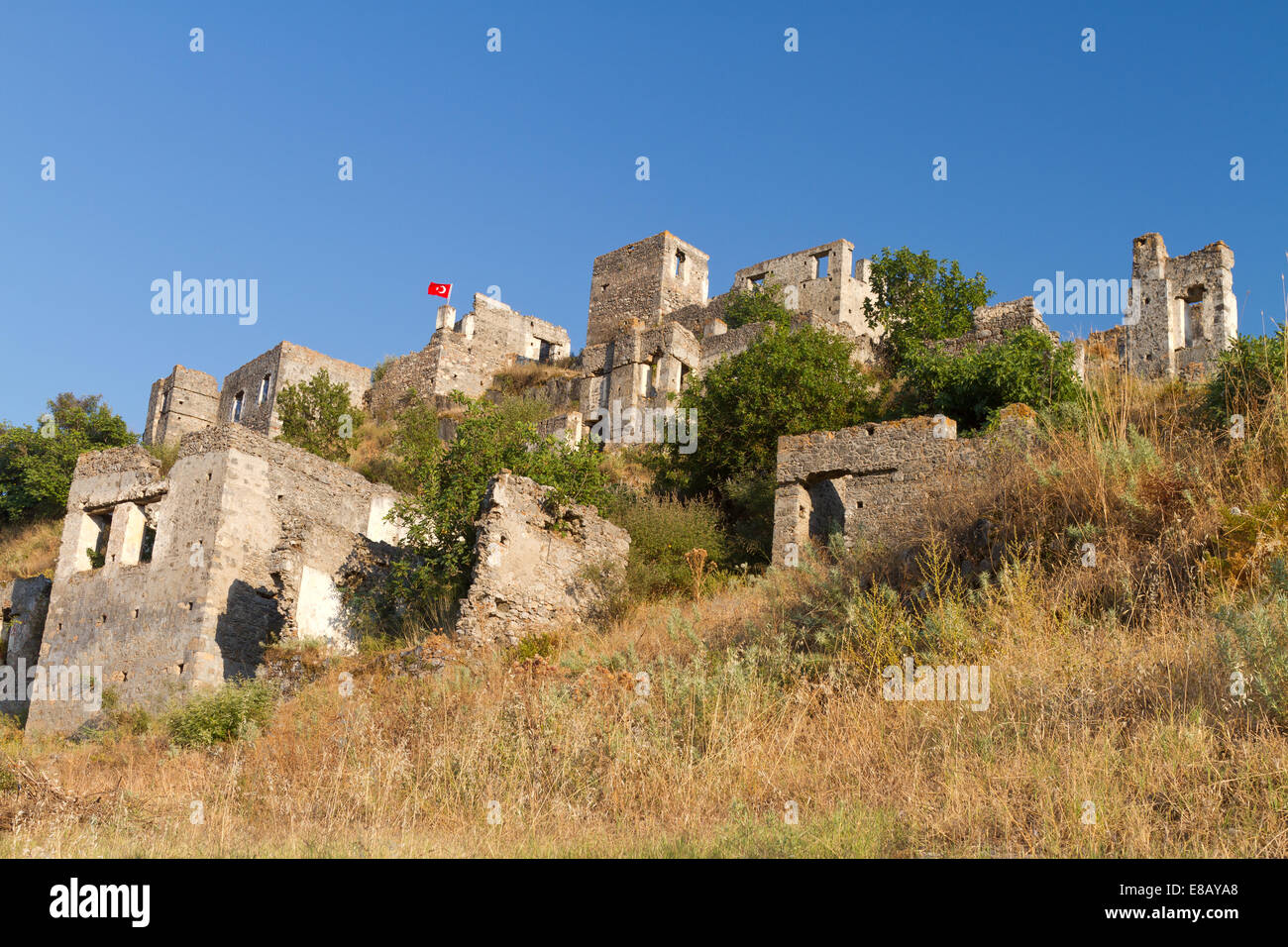 Ruine Kayakoy Fethiye Stockfoto