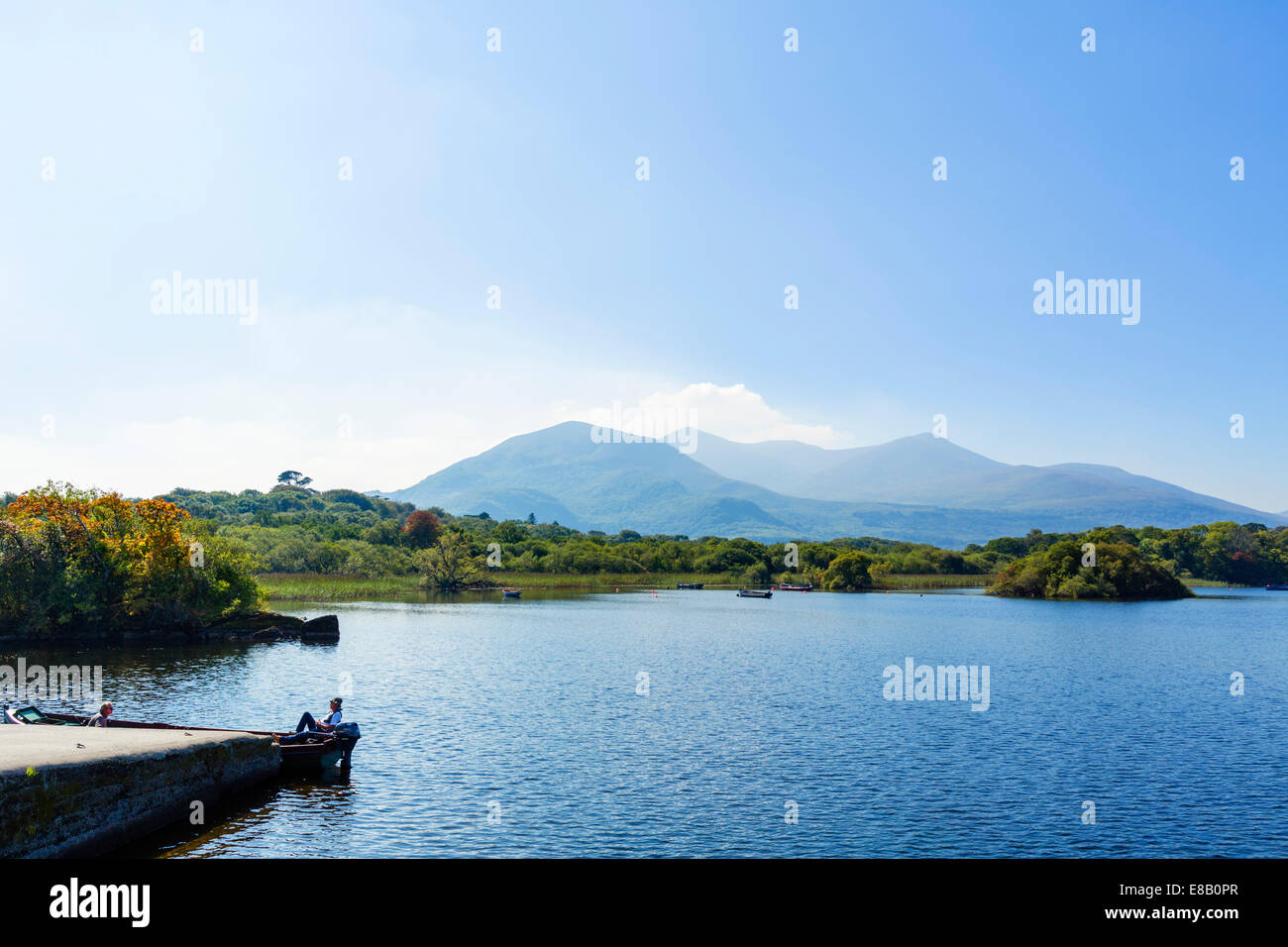 Lough Leane in der Nähe von Killarney Nationalpark, Ross Castle, County Kerry, Irland Stockfoto