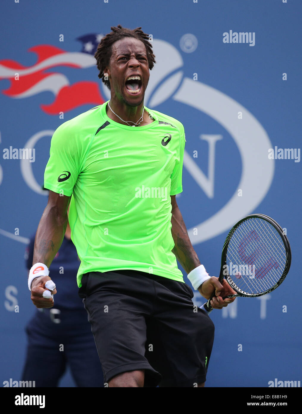 Gael Monfils (FRA) in den USA öffnen 2014 Championships in Flushing Meadows, New York, USA., Stockfoto