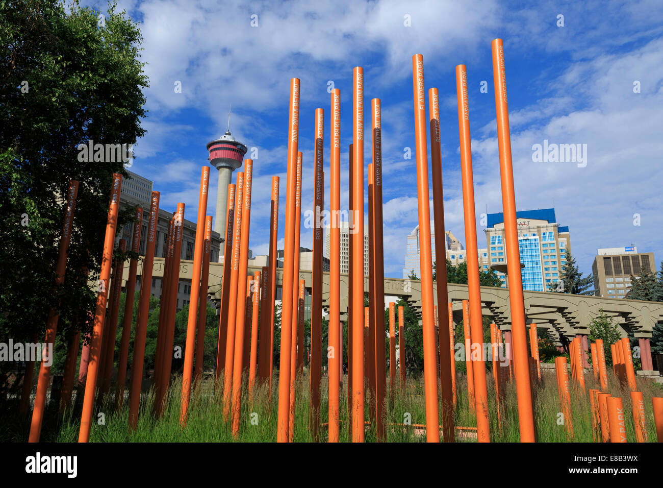 Skulptur im Olympic Plaza, Calgary, Alberta, Kanada Stockfoto