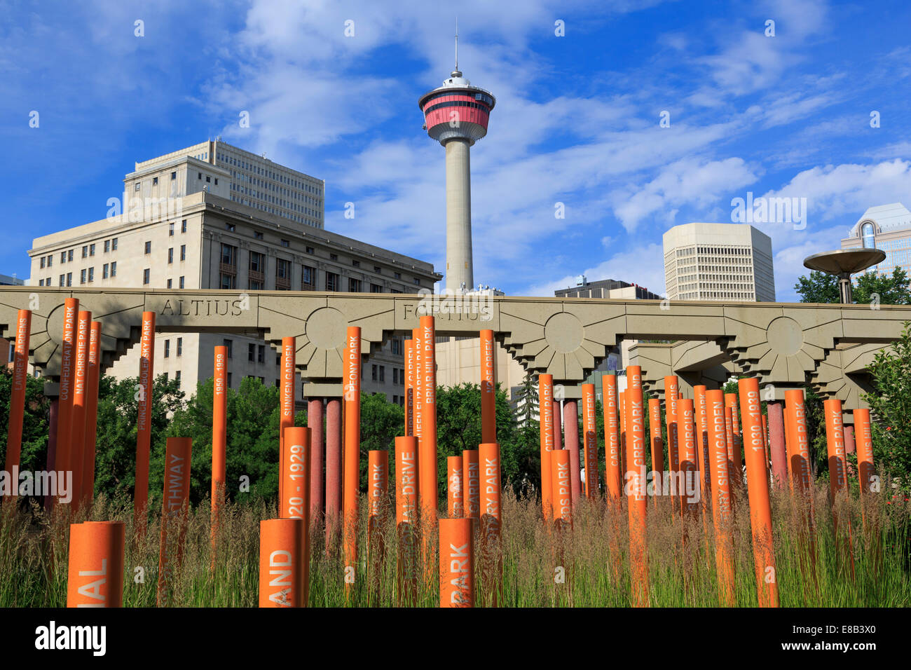 Skulptur im Olympic Plaza, Calgary, Alberta, Kanada Stockfoto
