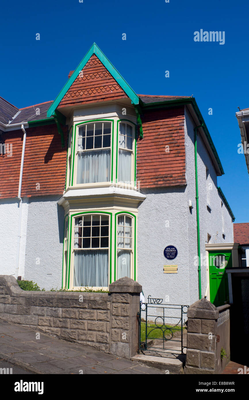 Außenseite des 5 Cwmdonkin Drive Hochland Swansea Wales UK Geburtsort und Elternhaus des Dichters Dylan Marlais Thomas 1914-1953 Stockfoto