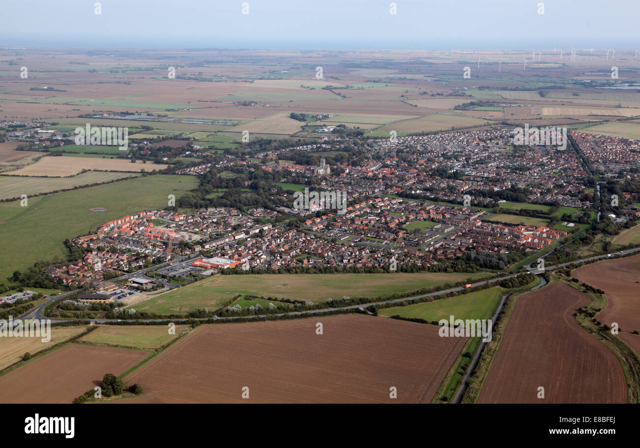Luftaufnahme der Hedon in East Yorkshire, UK Stockfotografie Alamy