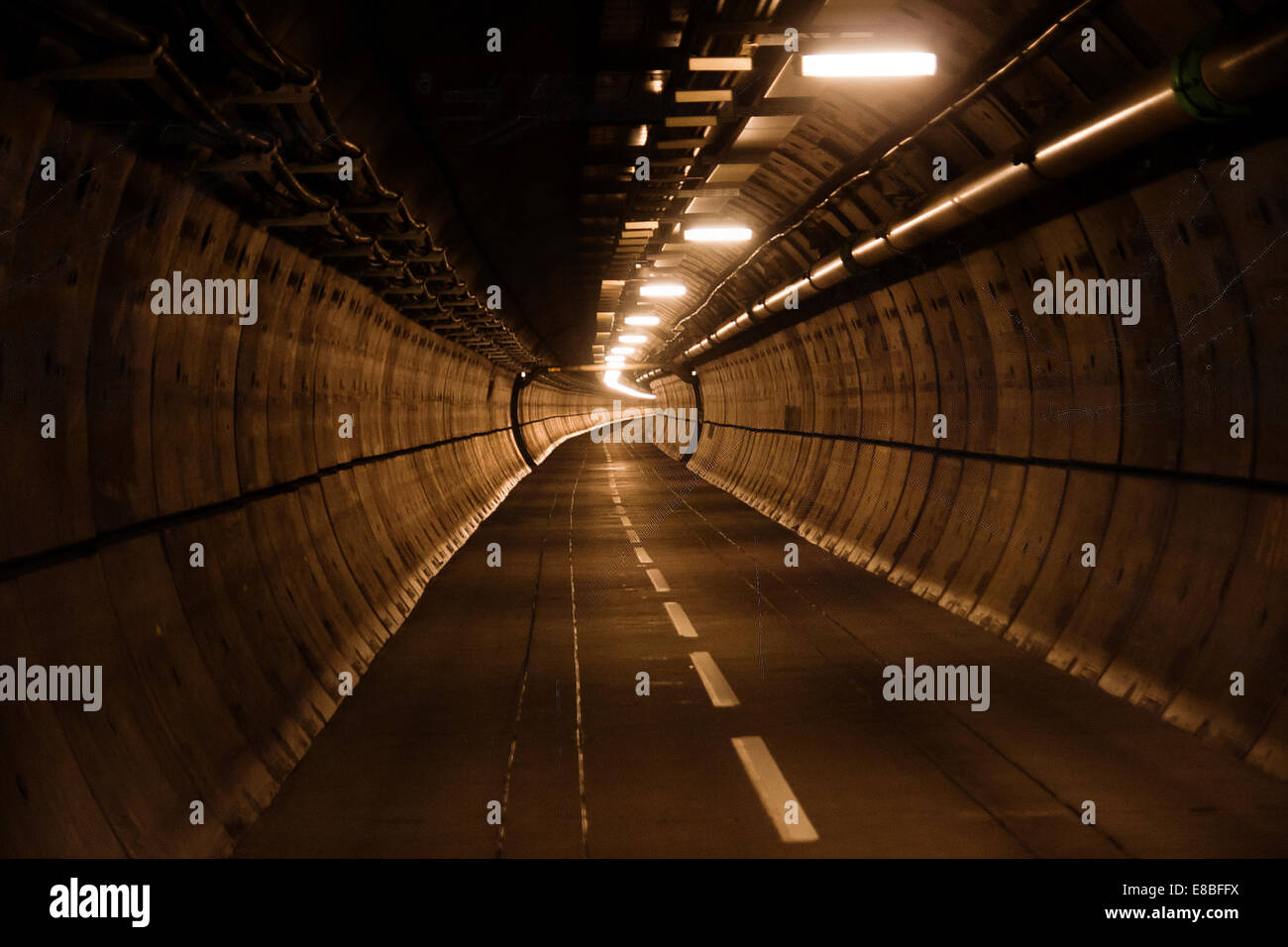seltenen Einblick in die Servicetunnel im Eurotunnel zwischen Großbritannien und Frankreich Stockfoto