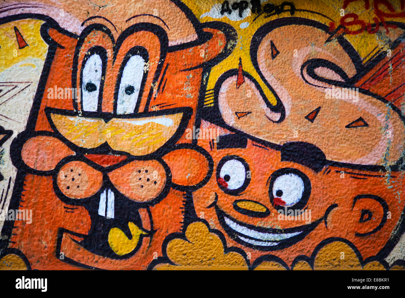 Graffiti an den Wänden in Savamala in Belgrad. Stockfoto