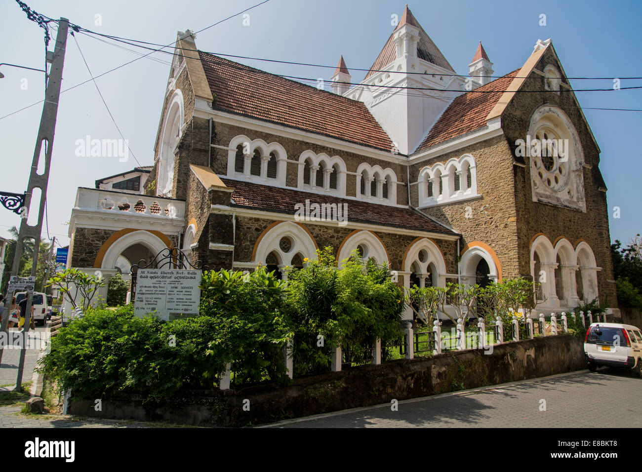 GALLE, SRI LANKA - 24. Januar 2014: All Saints Anglican Church in Galle, Sri Lanka. Die Kirche wurde 1871 erbaut und gehört zu Stockfoto