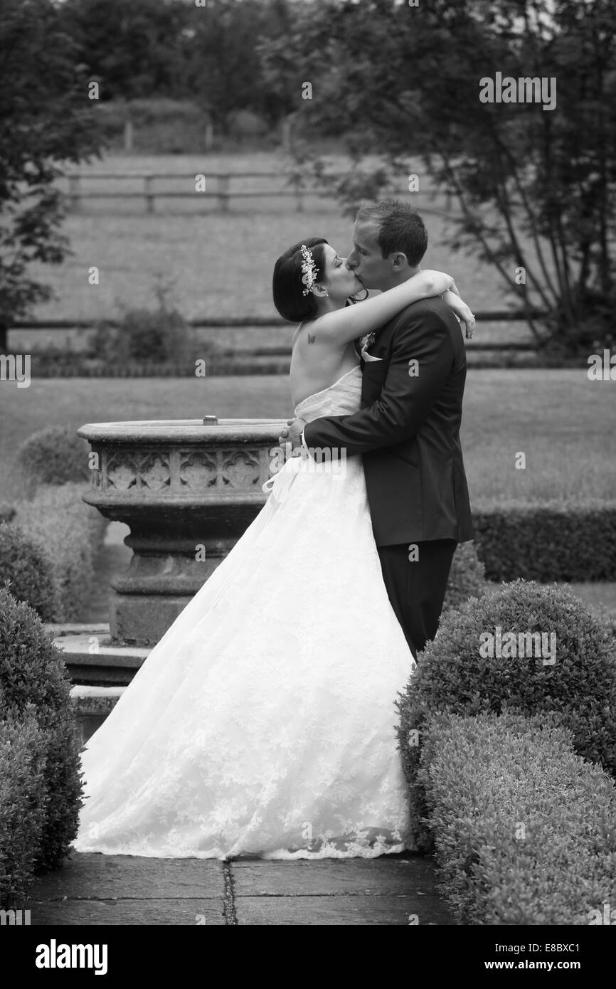 UK Hochzeit Braut und Bräutigam Stockfoto