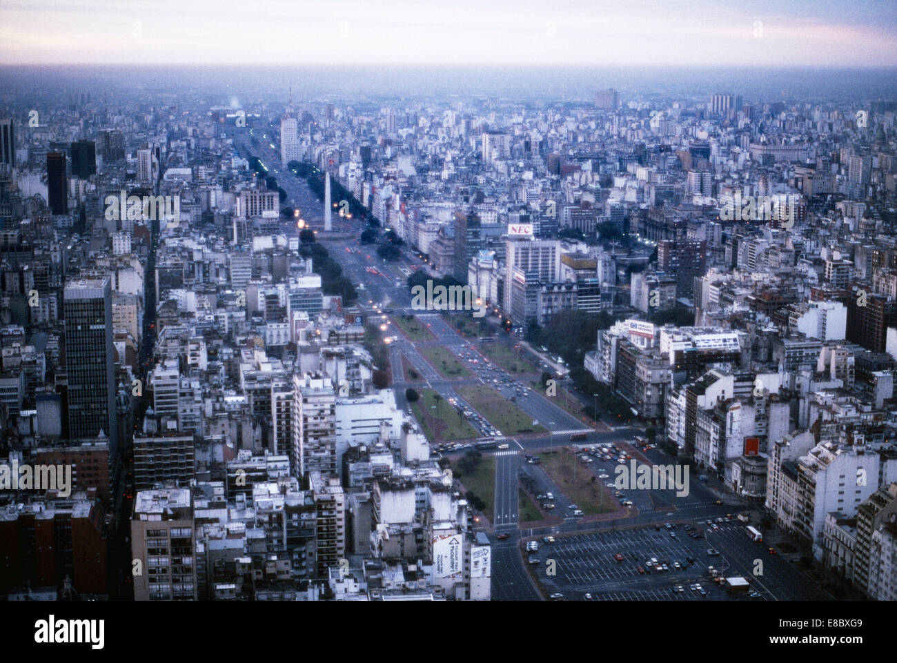Luftbild, Avenida 9 de Julio, Buenos Aires, Argentinien, Südamerika Stockfoto