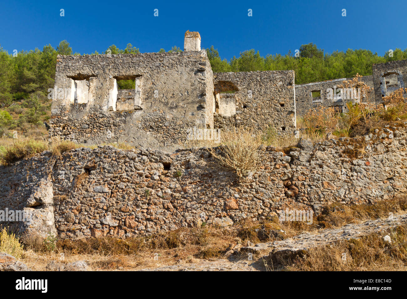 Ruine Kayakoy Fethiye Stockfoto