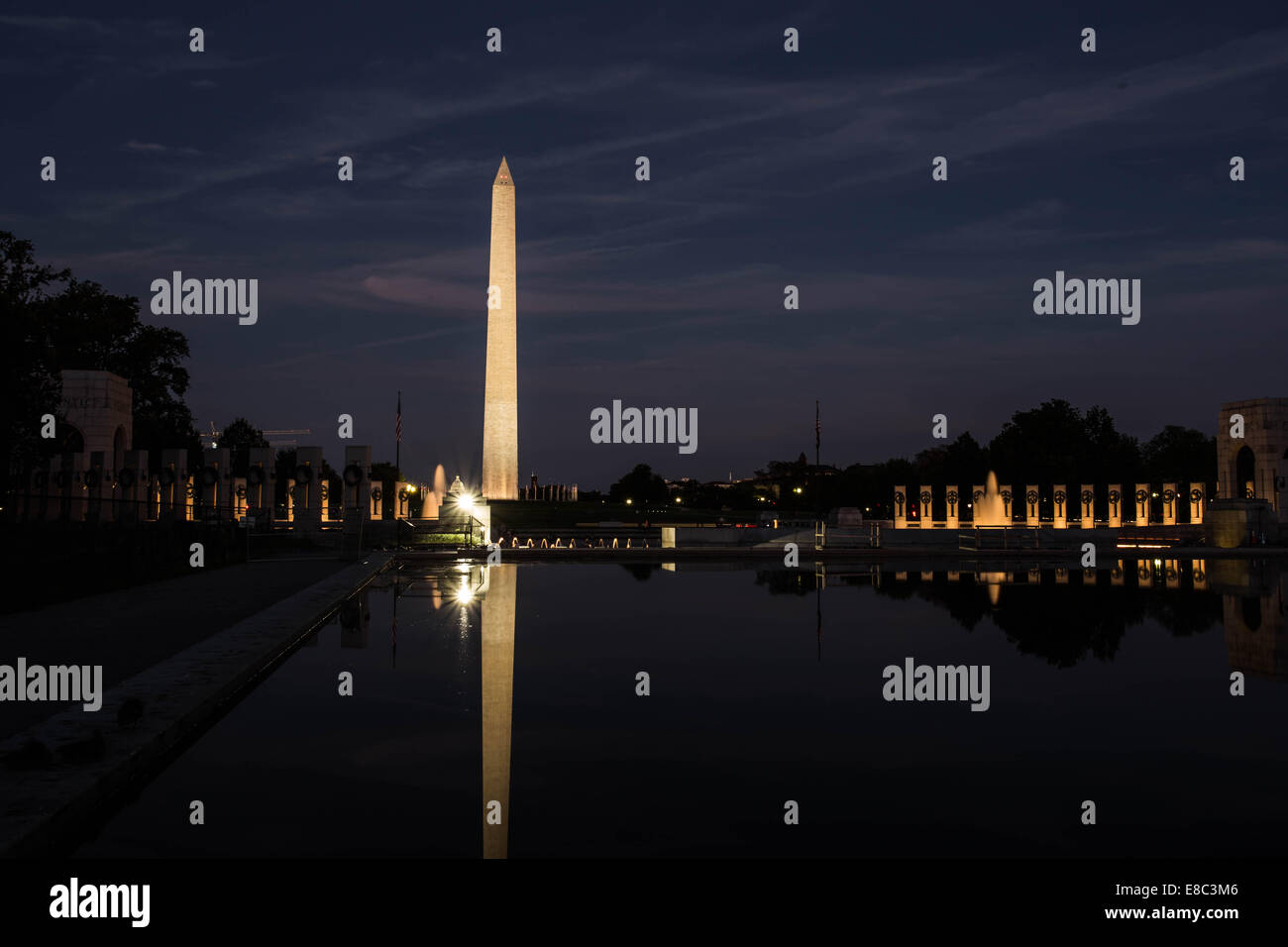 Washington-Denkmal in der Nacht Stockfoto