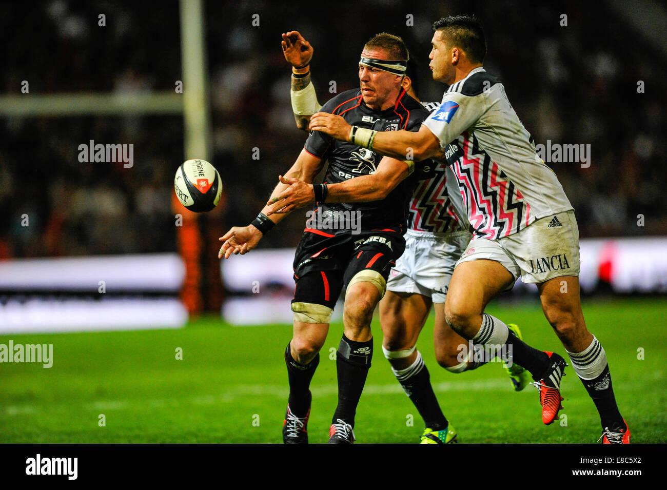 Toulouse, Frankreich. 4. Oktober 2014. Französische TOP 14 Rugby Union. Toulouse gegen Stade Francais, Imanol Harinordoquy (St) Credit: Action Plus Sport/Alamy Live News Stockfoto