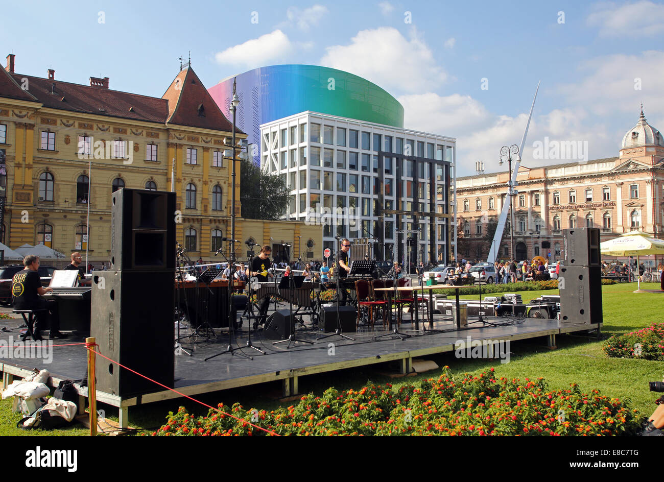 Die Eröffnung des neuen Gebäudes an der Musikakademie in Zagreb, am 30. September 2014. Stockfoto