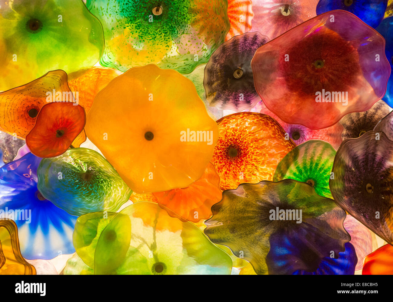 Das mundgeblasene Glas Blume Decke im Bellagio Hotel Stockfoto