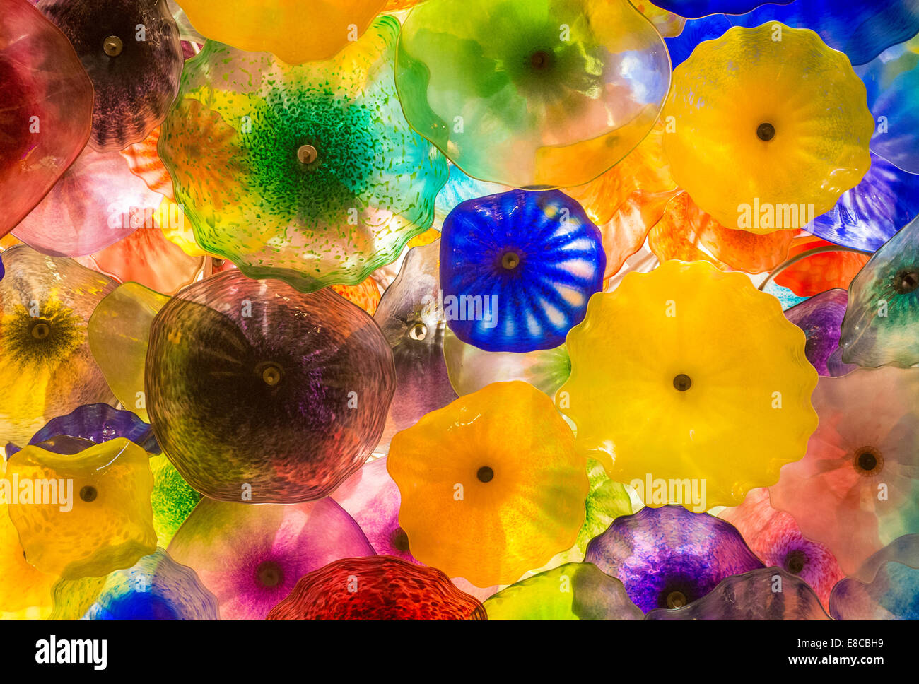 Das mundgeblasene Glas Blume Decke im Bellagio Hotel Stockfoto