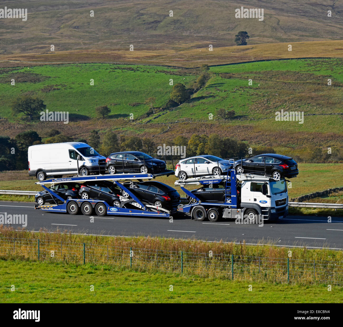 Autotransporter-LKW Von Der Rückseite Stockbild - Bild von autos, händler:  39753979