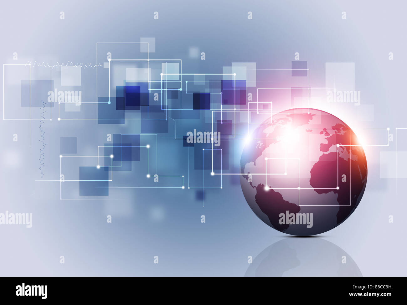 abstrakte Verbindungen Technologie- und Business-Kommunikation-Hintergrund Stockfoto