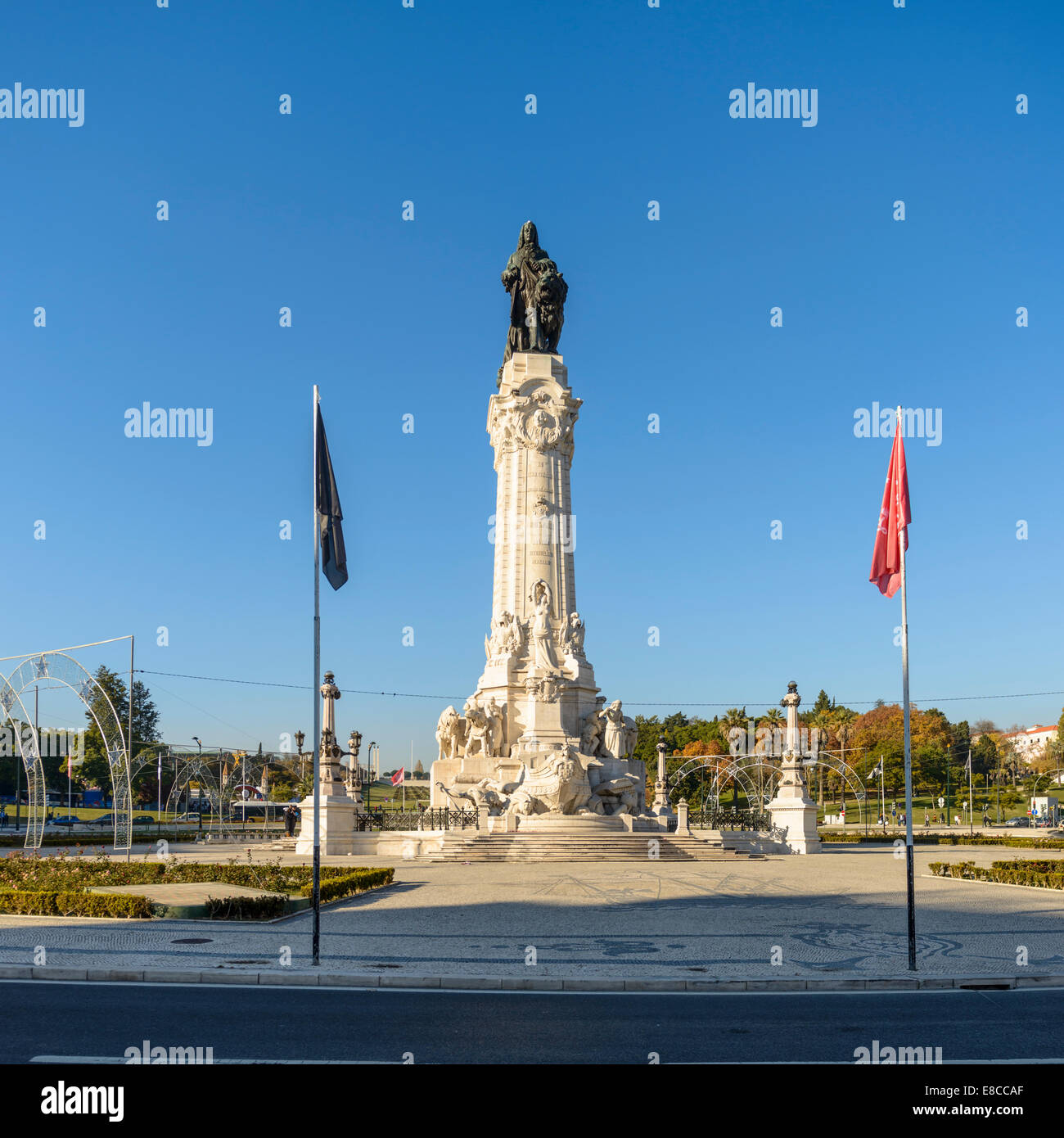 Marques de Pombal Statue, Praça Marques de Pombal, Lissabon, Portugal Stockfoto