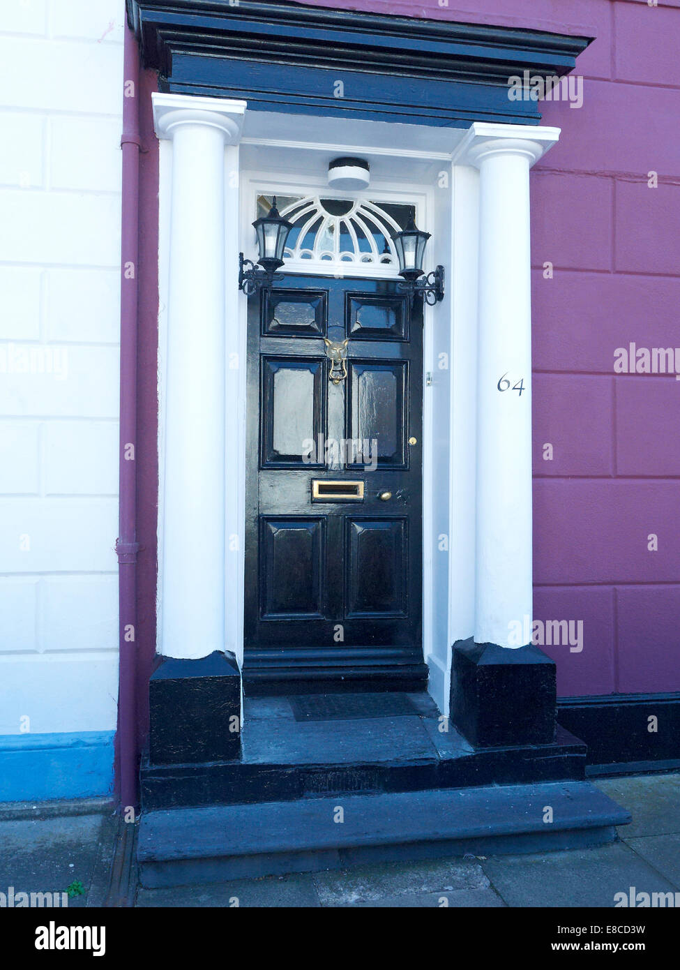 Späten georgischen Ära Hauseingang in Aberystwyth Ceredigion Wales UK Stockfoto
