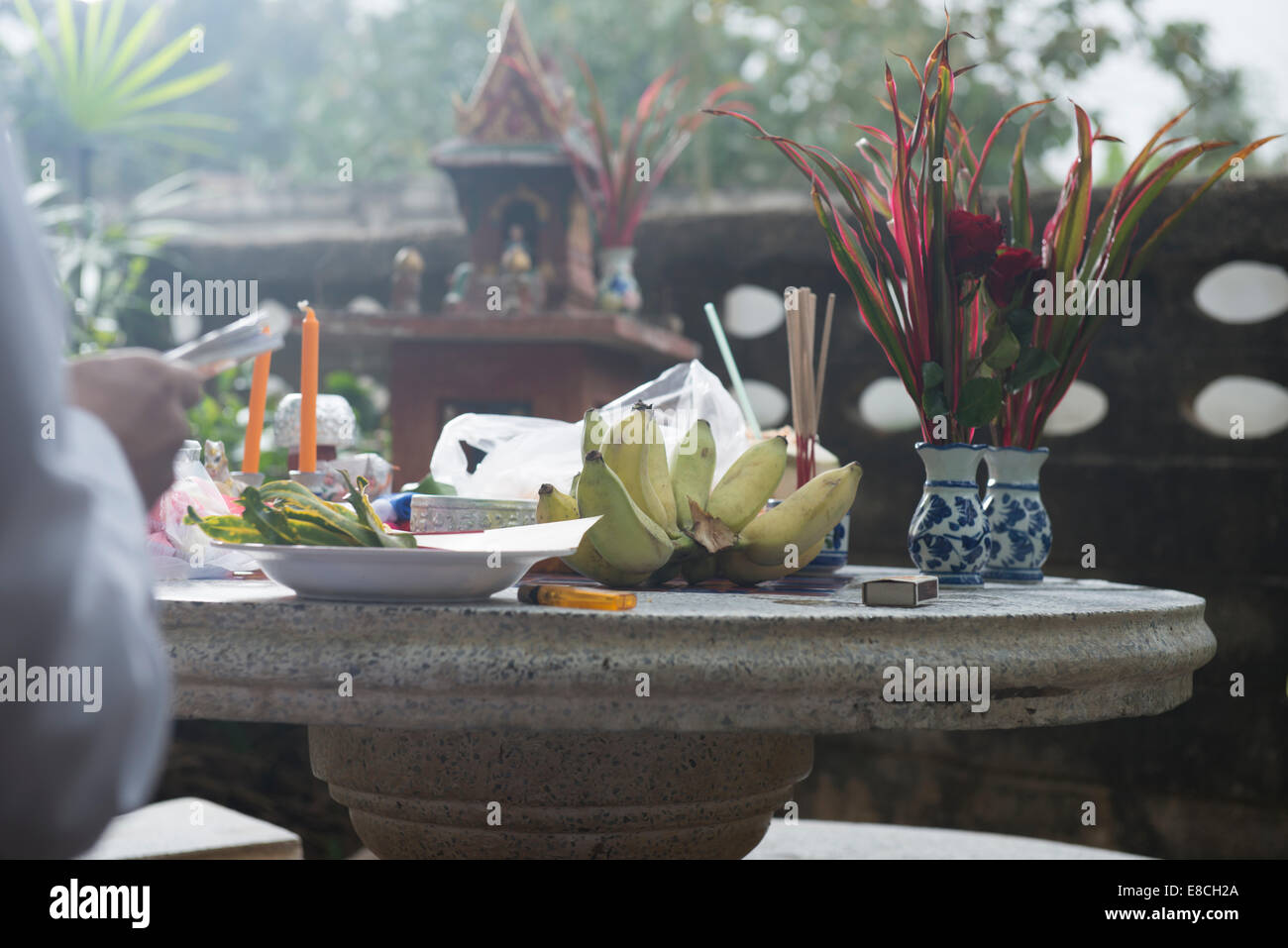 Schamanen Ritual für ändern das geistliche Haus im Norden von Thailand in Lampang Stockfoto