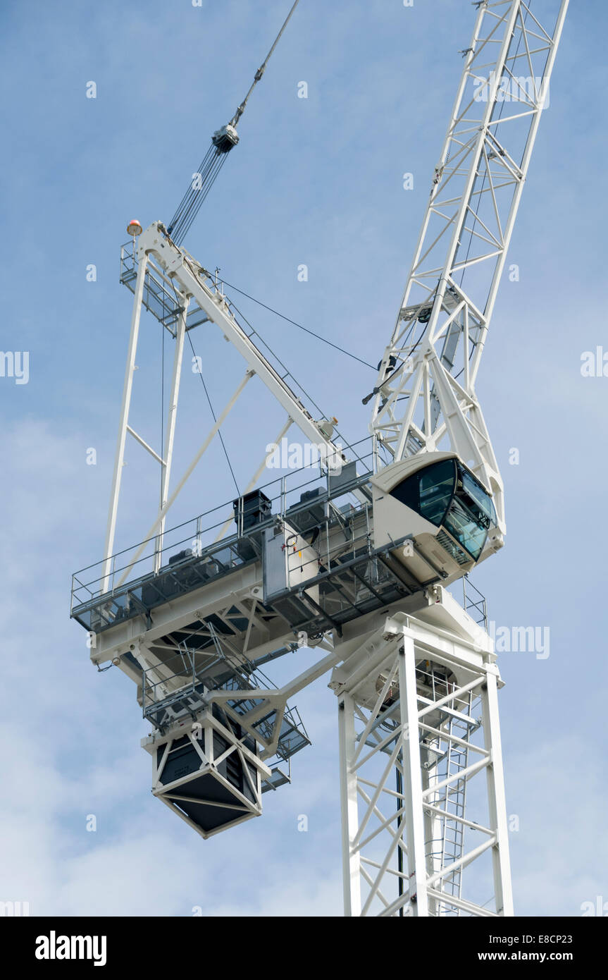 Terex TC606 Turmdrehkrane arbeiten an den Etihad Stadium Erweiterungsarbeiten, Clayton, Manchester, England, UK. Stockfoto