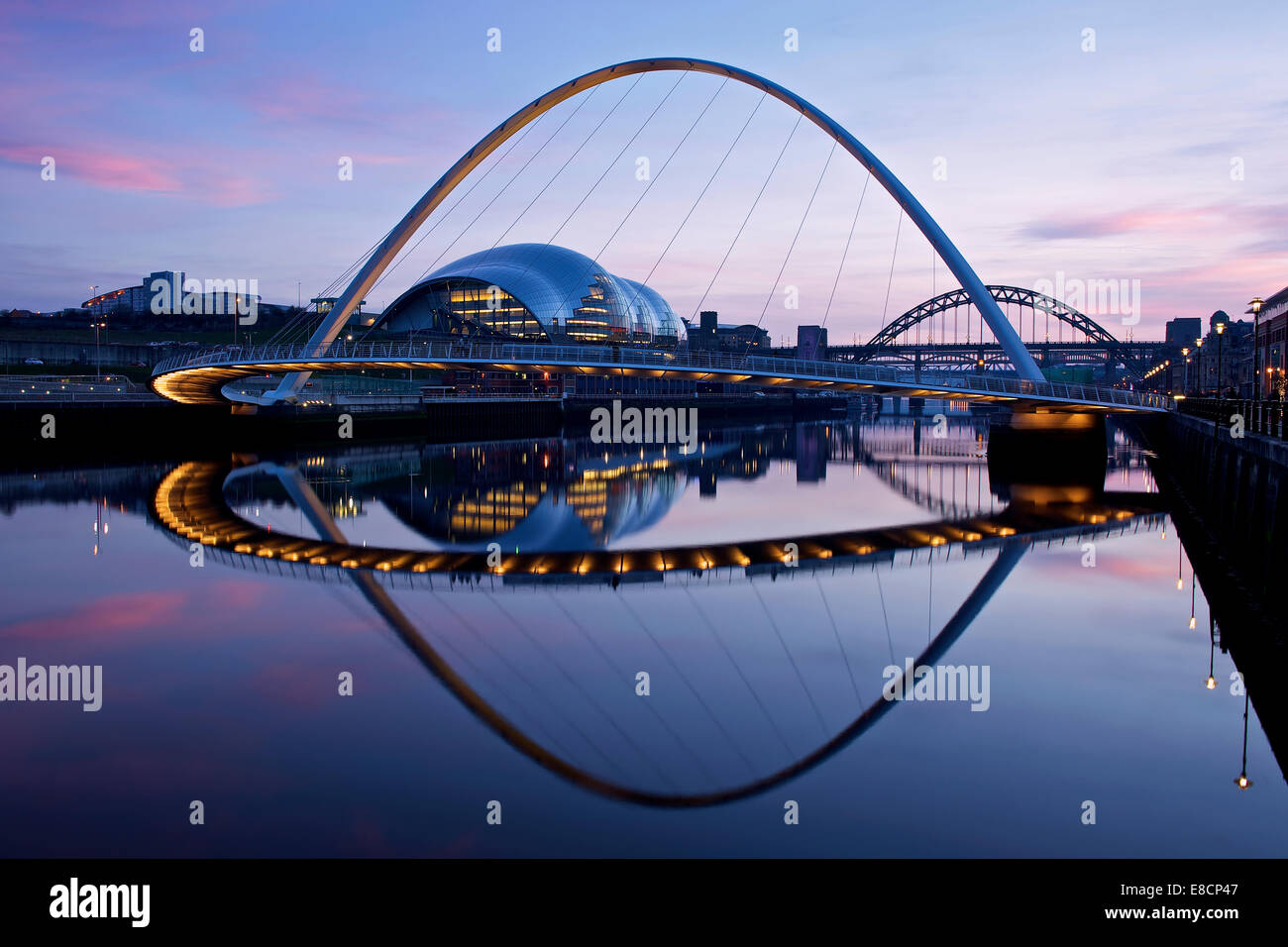 Newcastle in der Nacht Stockfoto