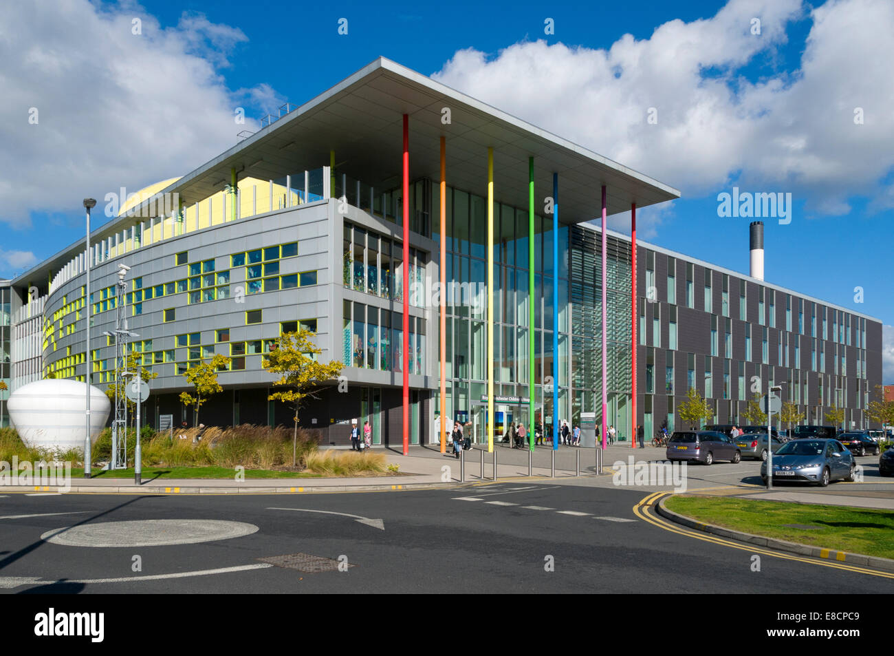 Central Manchester University Hospitals Komplex aus Oxford Straße, Manchester, England, UK. Kinder Krankenhaus Eintritt. Stockfoto