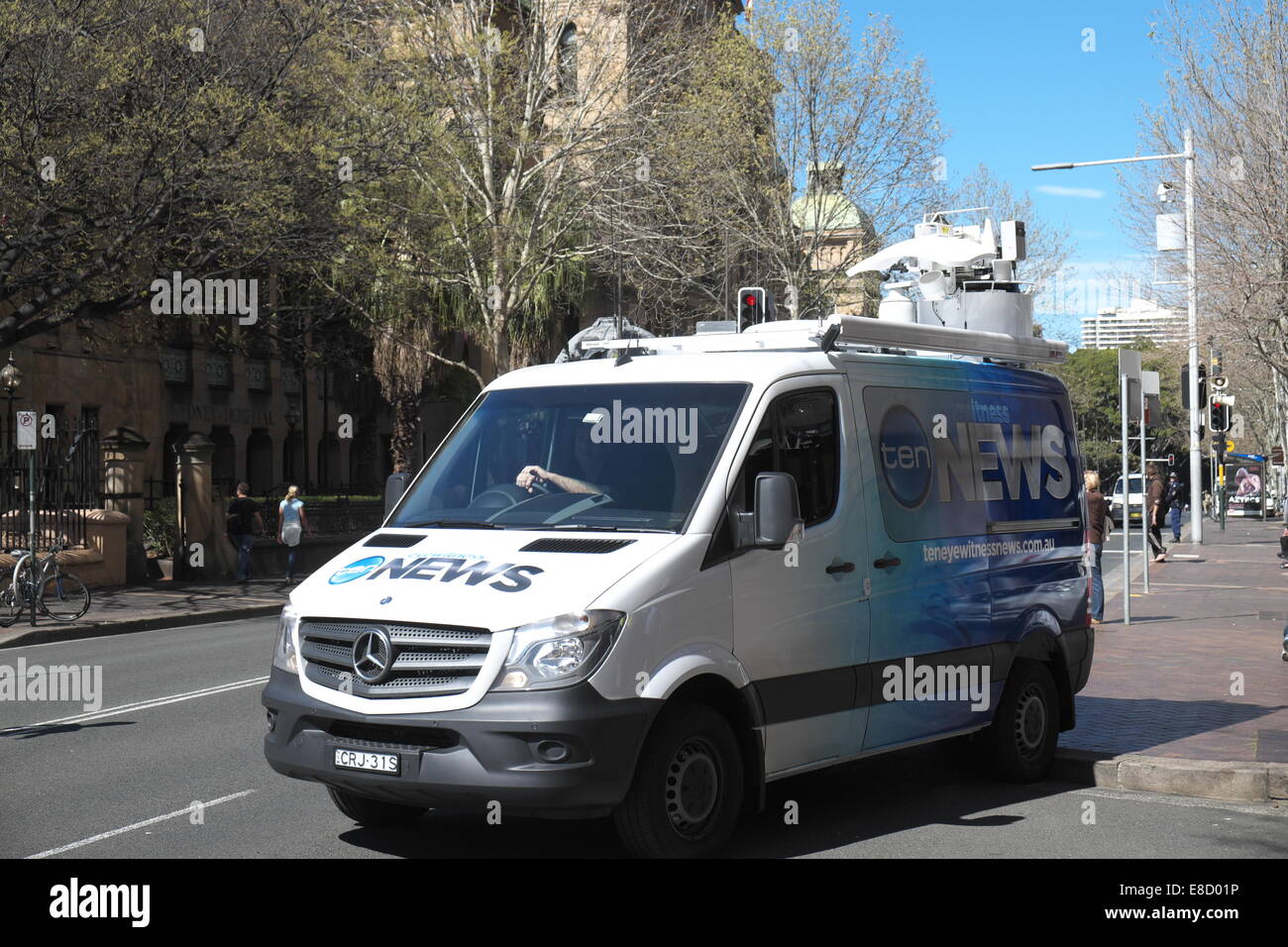 Kanal 10 zehn Nachrichten Fahrzeug in Macquarie Street, Sydney, Australien Stockfoto