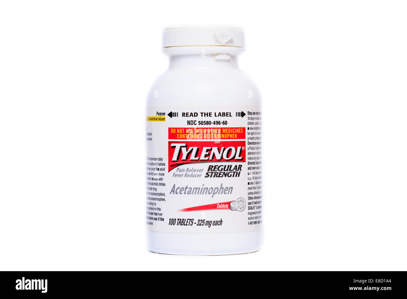 Regulärer Stärke Tylenol Acetaminphen Tabletten Stockfoto