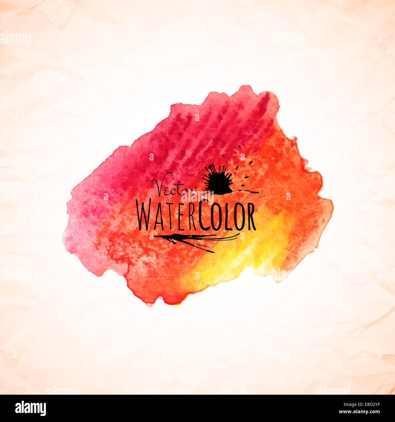 Leuchtend orangefarbene Banner isoliert auf weißem Hintergrund Stockfoto