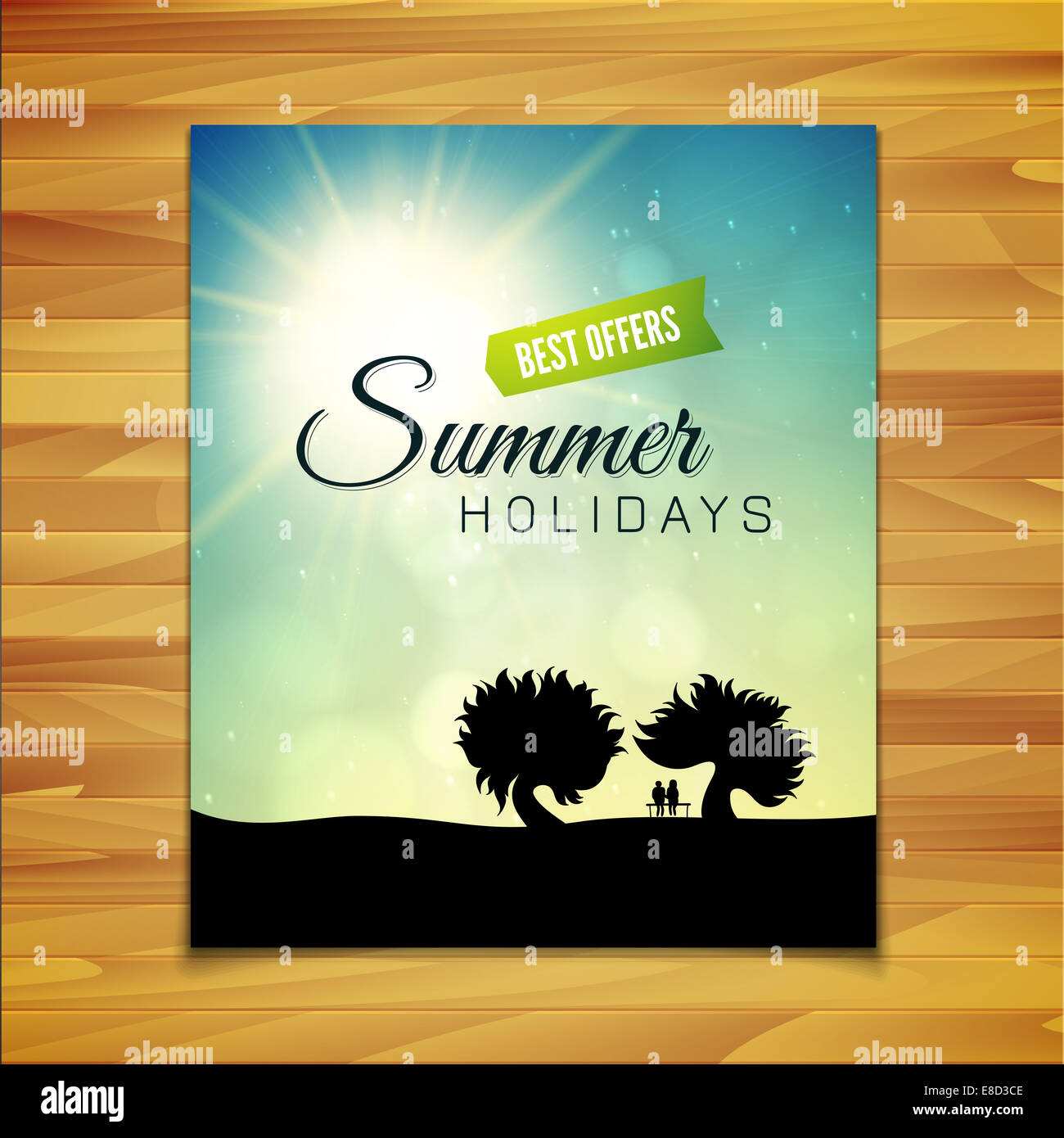 Plakat-Sommer-Thema, gesunde Lebensweise Stockfoto