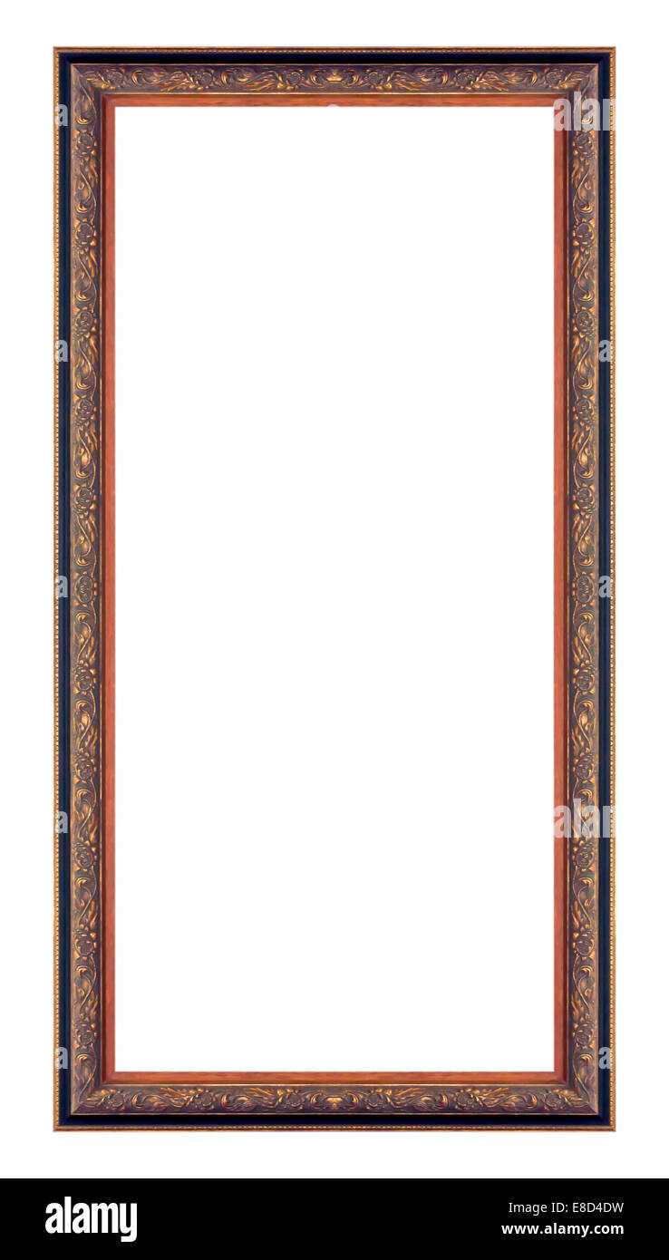 Alte hölzerne Rahmen isoliert auf weißem Hintergrund Stockfoto