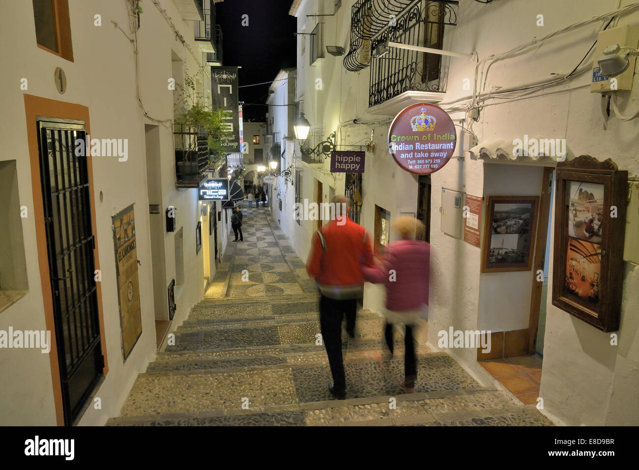 Straßenszene in der Altstadt, Altea, Costa Blanca, Provinz Alicante, Spanien, Europa Stockfoto