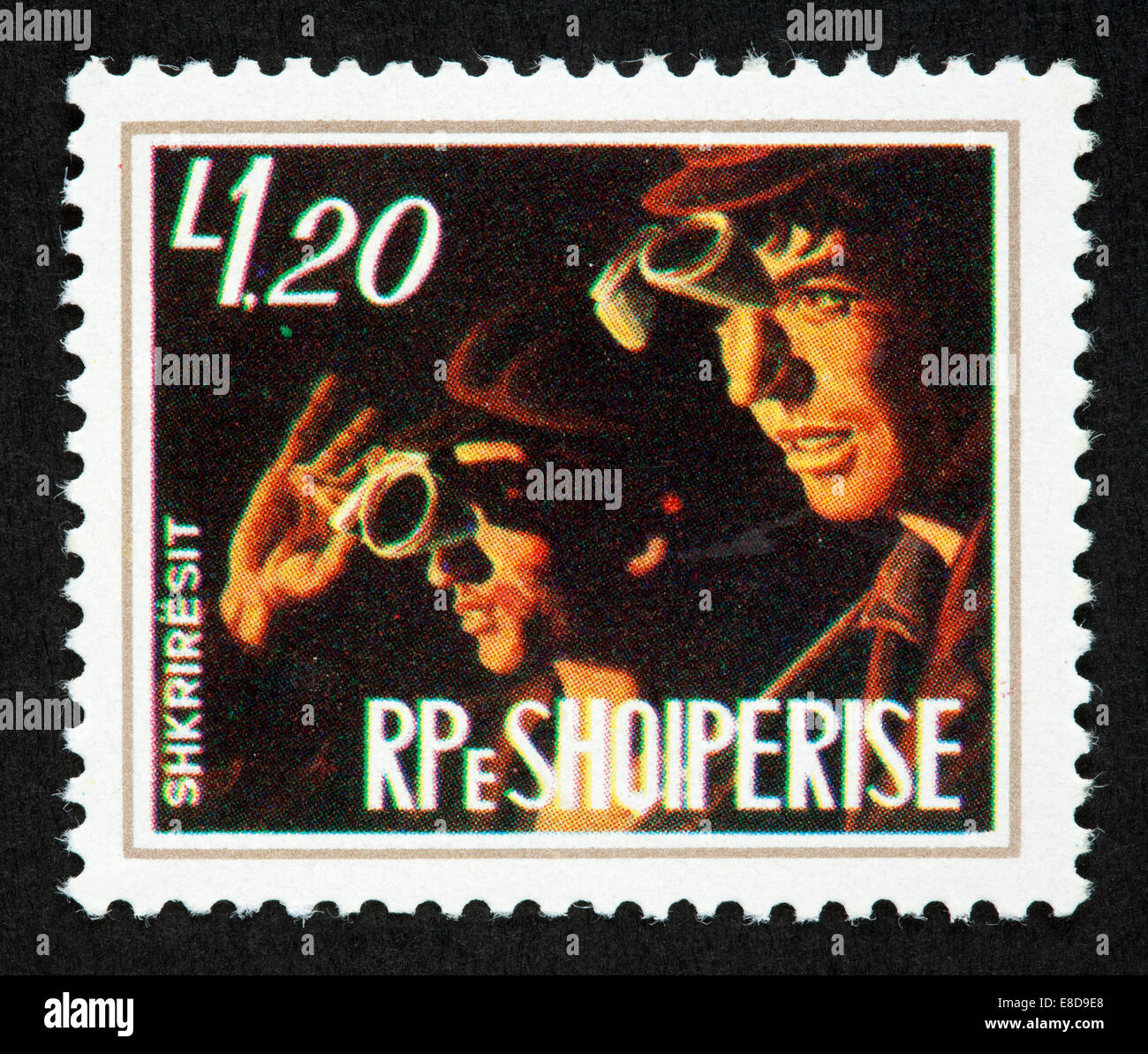 Albanischen Briefmarke Stockfoto