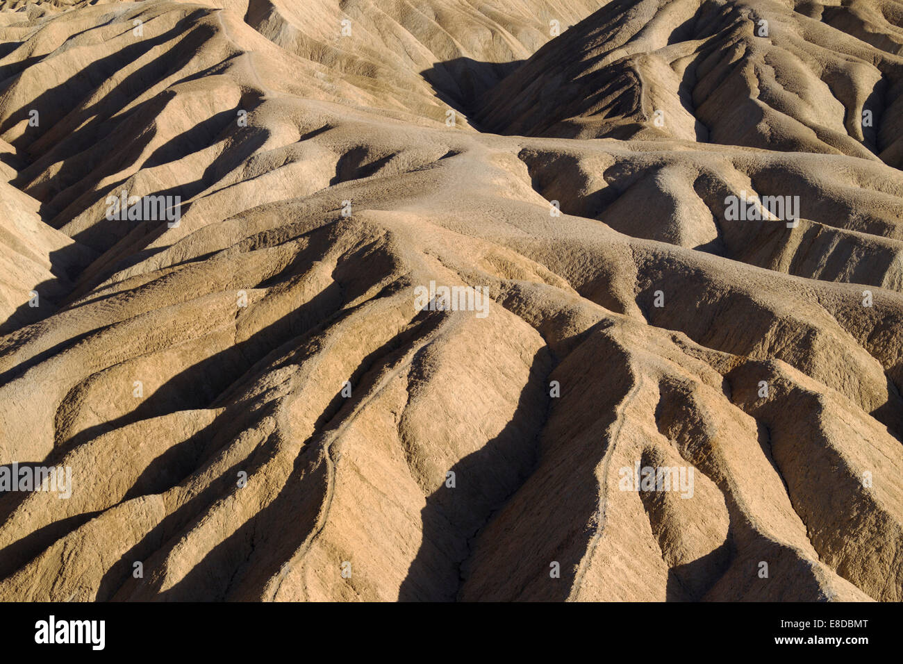 Erodierte Ödland in der Gower Gulch gesehen vom Zabriskie Point, Death Valley Nationalpark, Kalifornien, USA Stockfoto