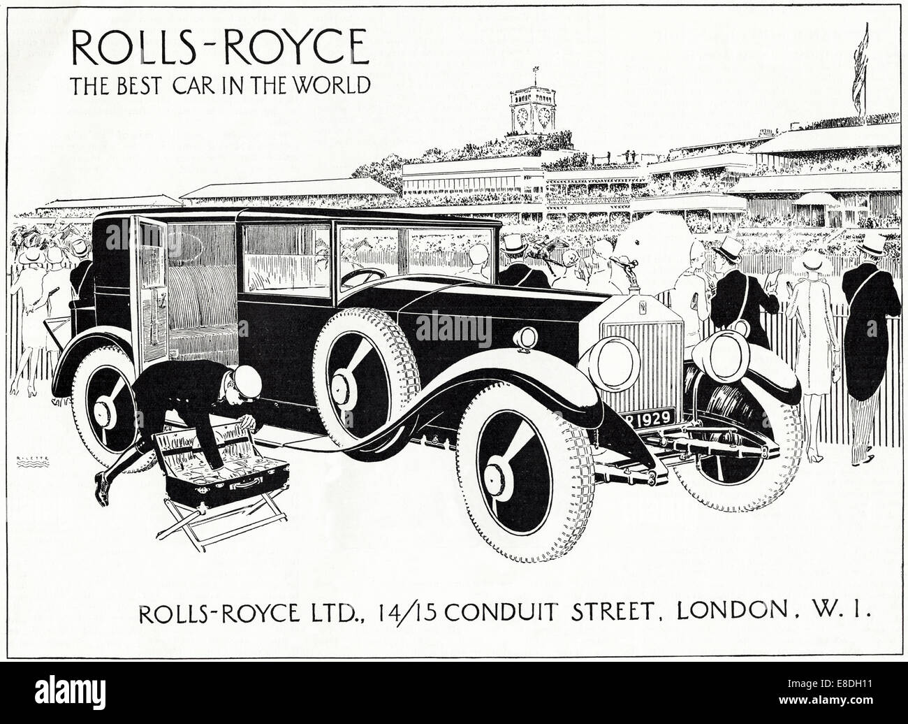 1920er Jahre datiert Werbung für Rolls-Royce motor Cars von London in Englisch Magazin Juni 1929 Stockfoto
