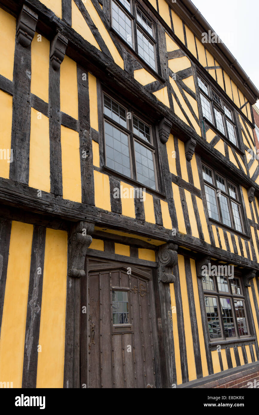 Ein Fachwerk-Gebäude in Ludlow, Shropshire, England, UK Stockfoto