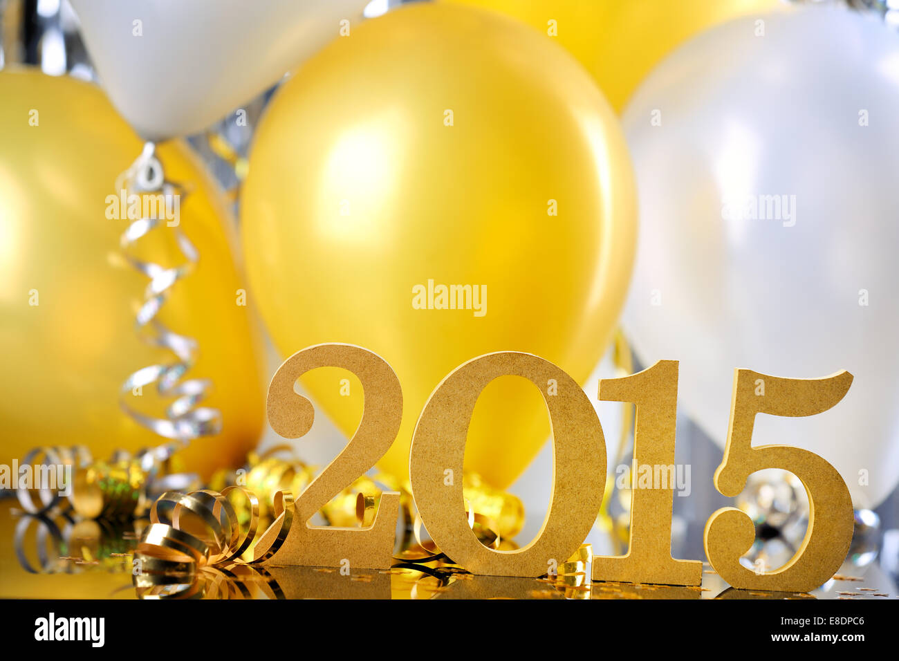 Neujahr 2015 dekorieren mit Luftballons Stockfoto
