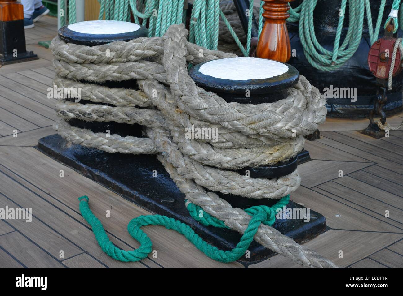 Berühmte russische Viermastbark, hohe Schiff Krusenschtern ex Padua, im Fischereihafen. Kaliningrad Stockfoto
